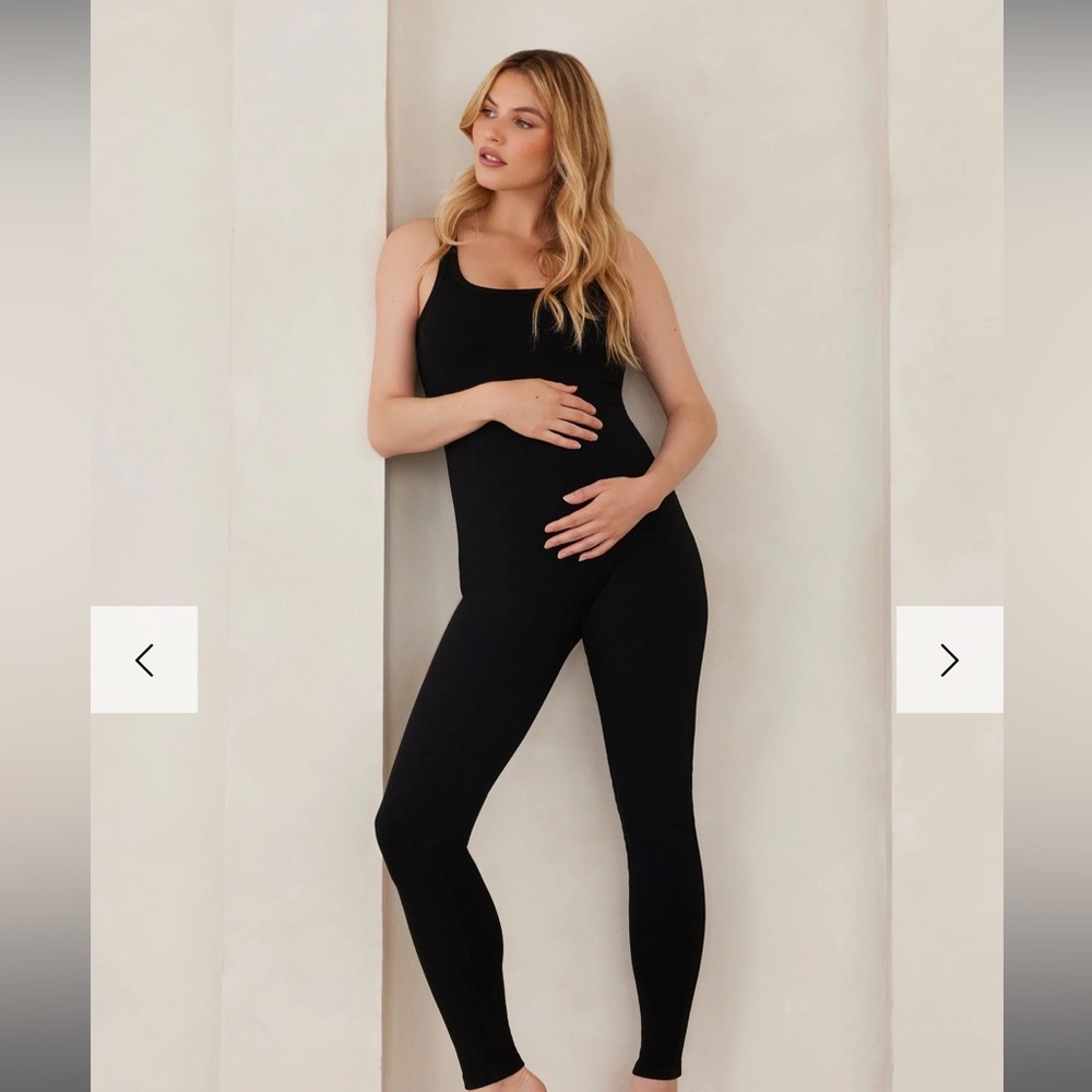 Bumpsuit Sculpting rib wide strap unitard S